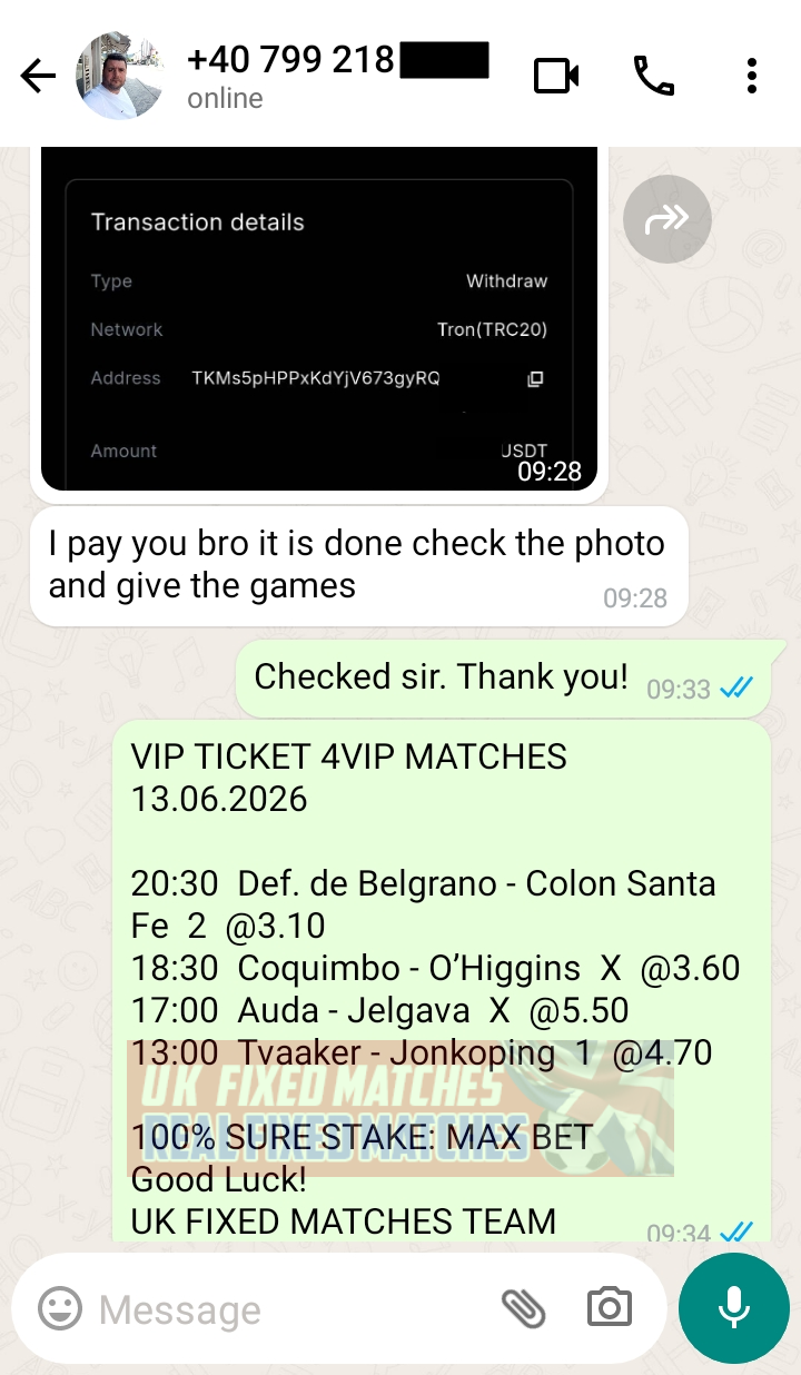 best fixed matches 1x2 13.06.2026