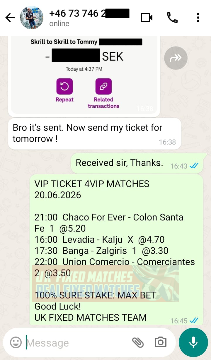 best fixed matches 1x2 20.06.2026