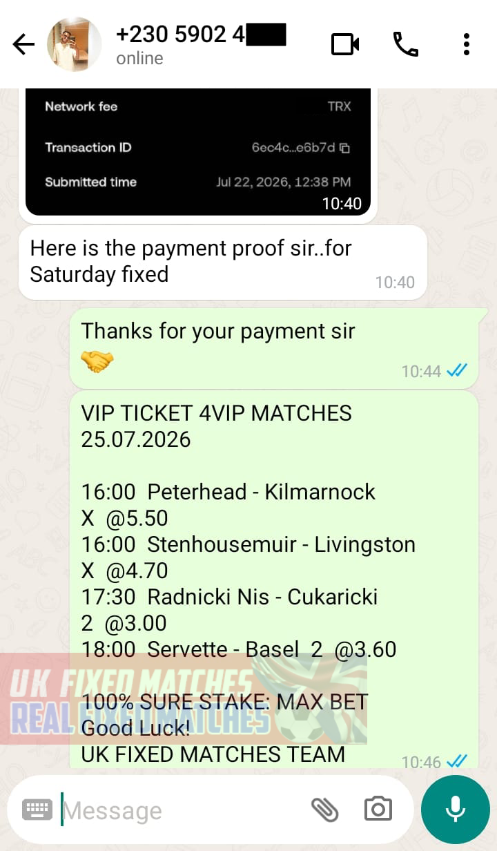 best fixed matches 1x2 25.07.2026