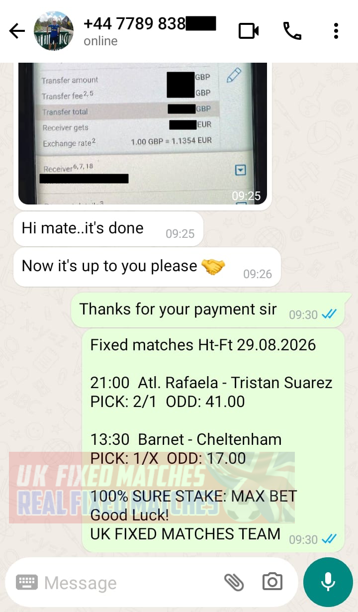 real fixed matches ht ft 29.08.2026