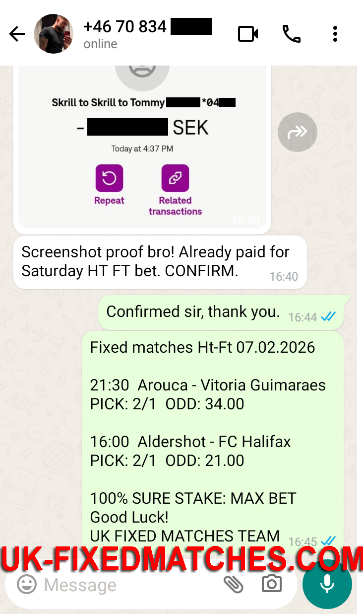 real fixed matches ht ft 07.02.2026