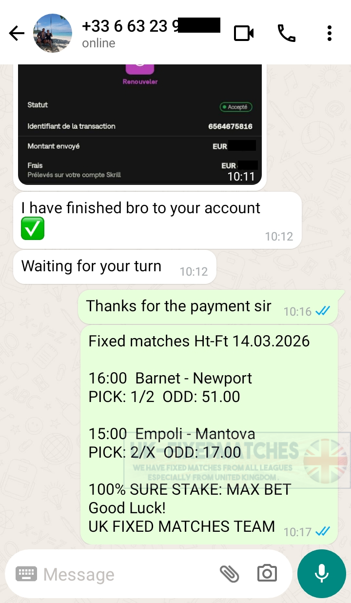 real fixed matches ht ft 14.03.2026