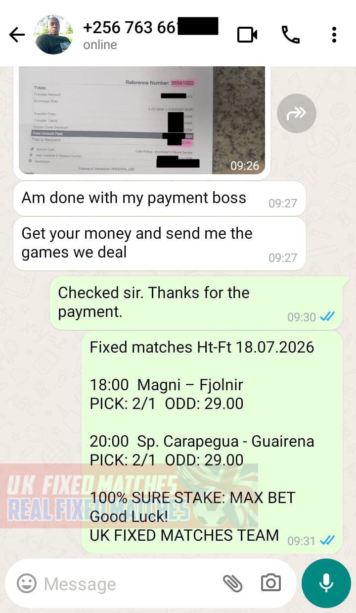 real fixed matches ht ft 18.07.2026