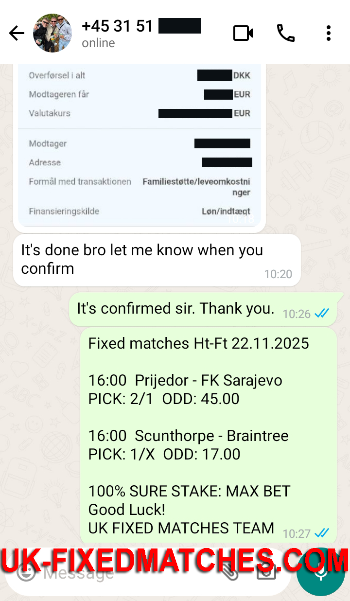 real fixed matches ht ft 22.11.2025