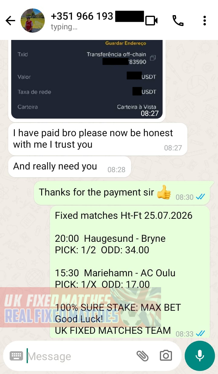 real fixed matches ht ft 25.07.2026