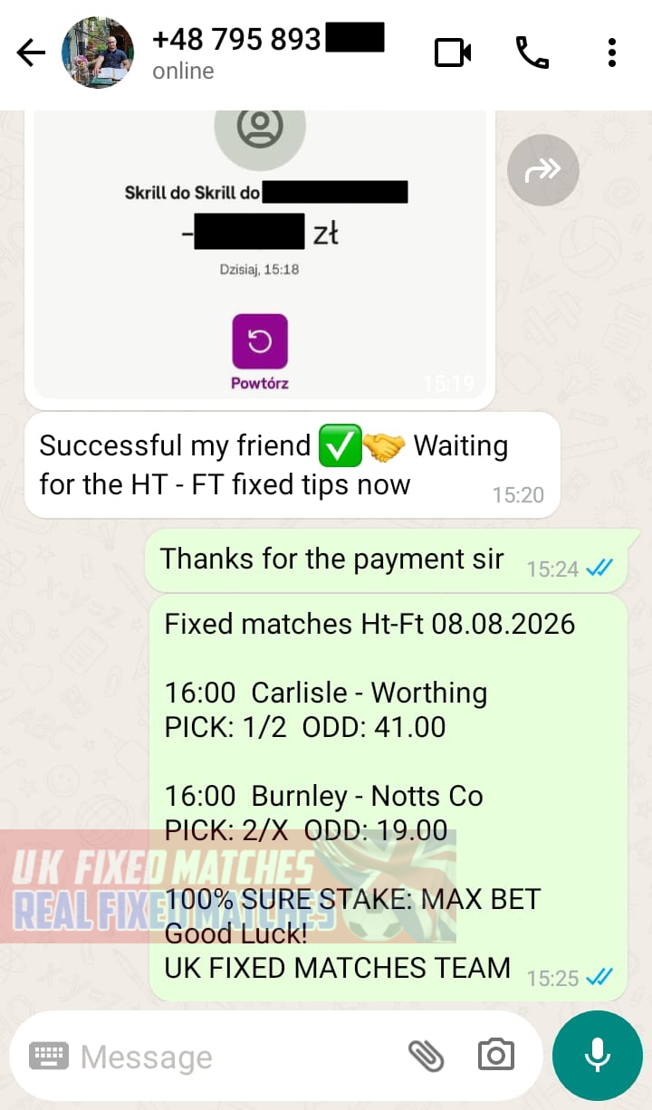 real fixed matches ht ft 08.08.2026