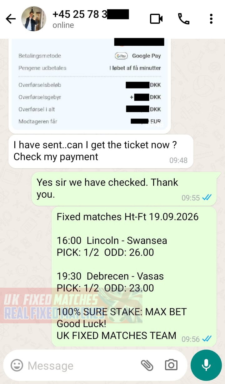 real fixed matches ht ft 19.09.2026