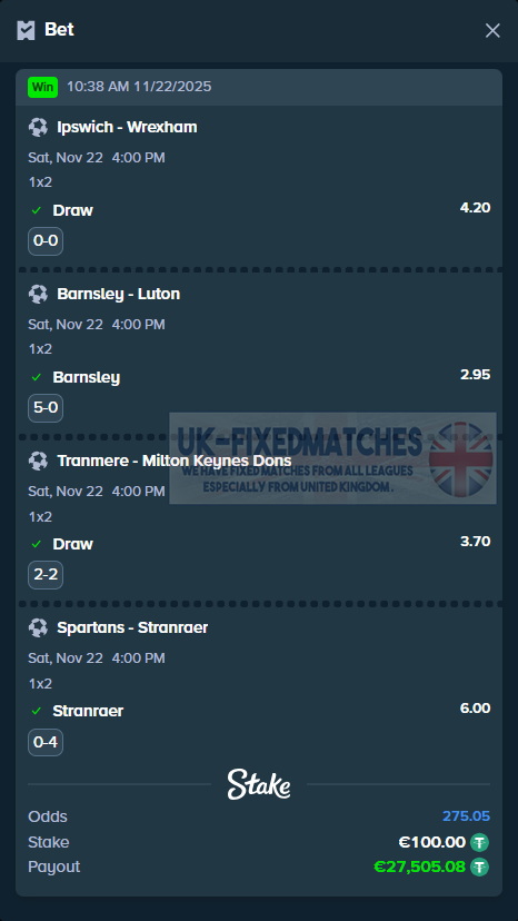 vip fixed matches 22.11.2025