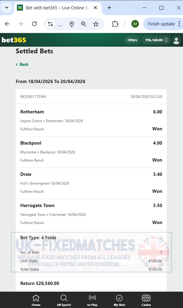 vip fixed matches 18.04.2026