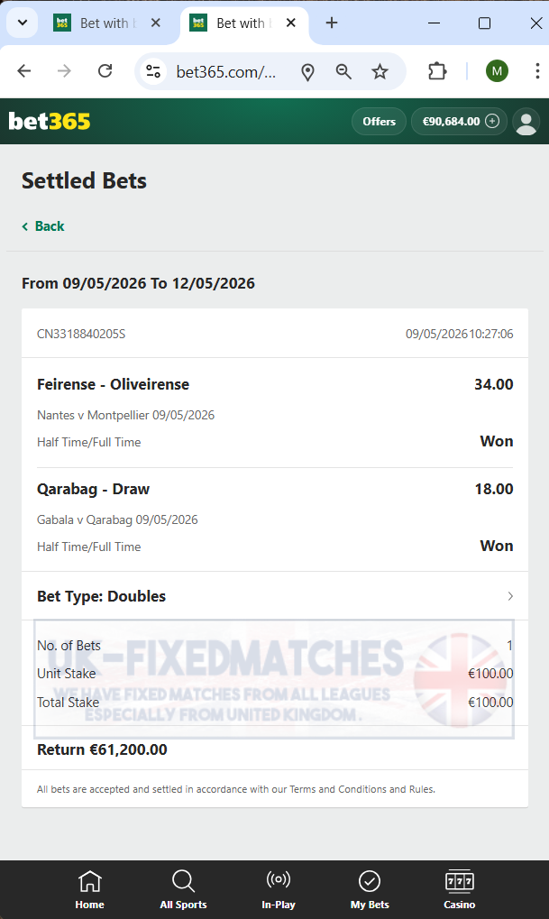 fixed matches ht ft 09.05.2026