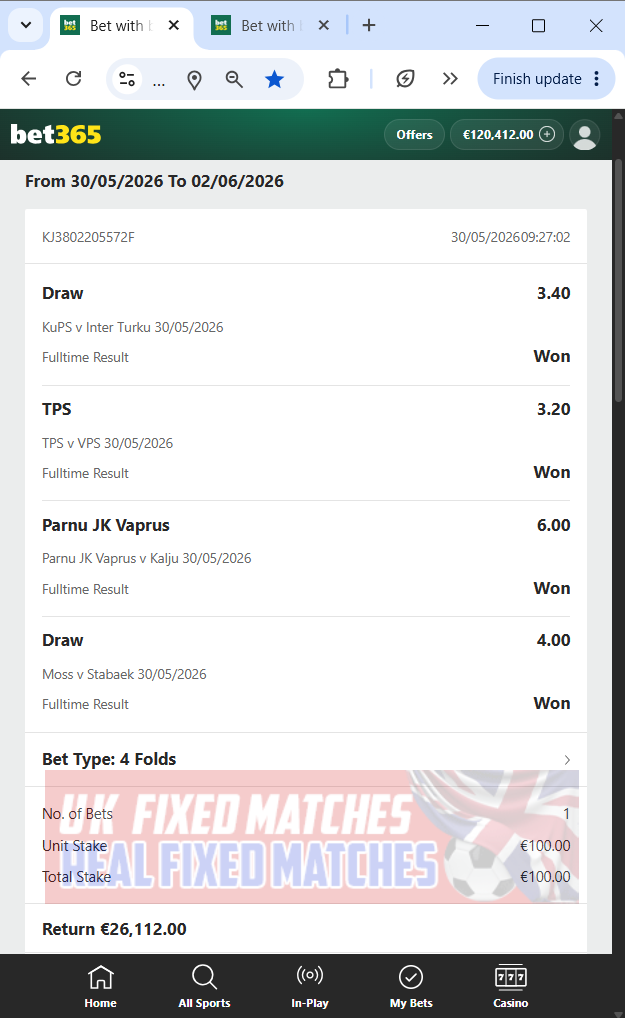 vip fixed matches 30.05.2026