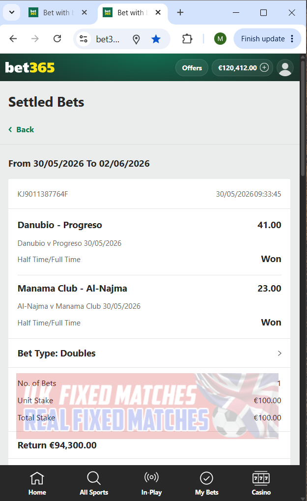 fixed matches ht ft 30.05.2026