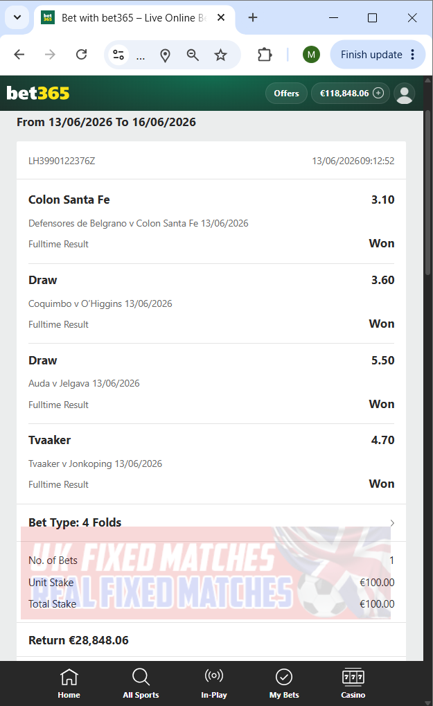 vip fixed matches 13.06.2026
