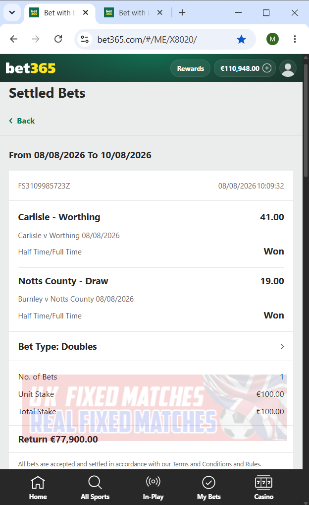 fixed matches ht ft 08.08.2026