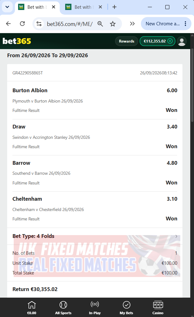 vip fixed matches 26.09.2026