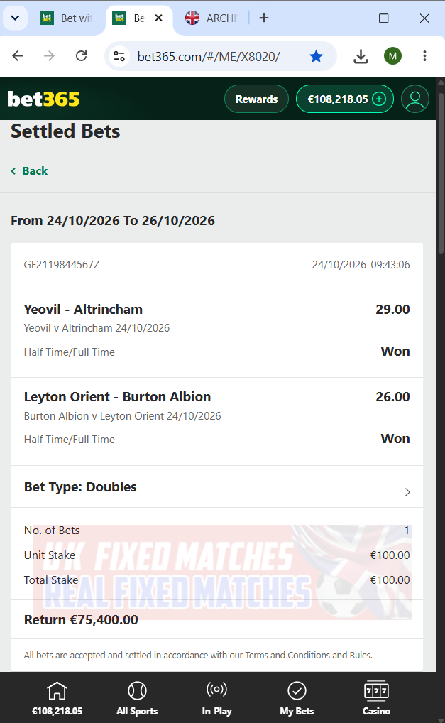 fixed matches ht ft 24.10.2026