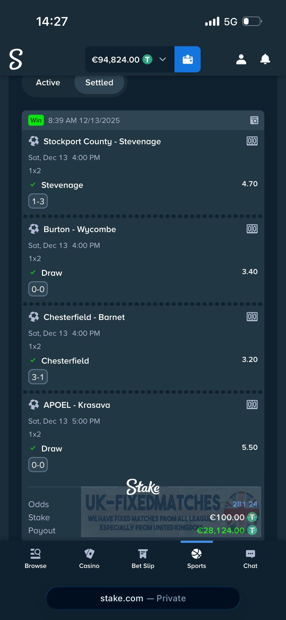 vip fixed matches 13.12.2025