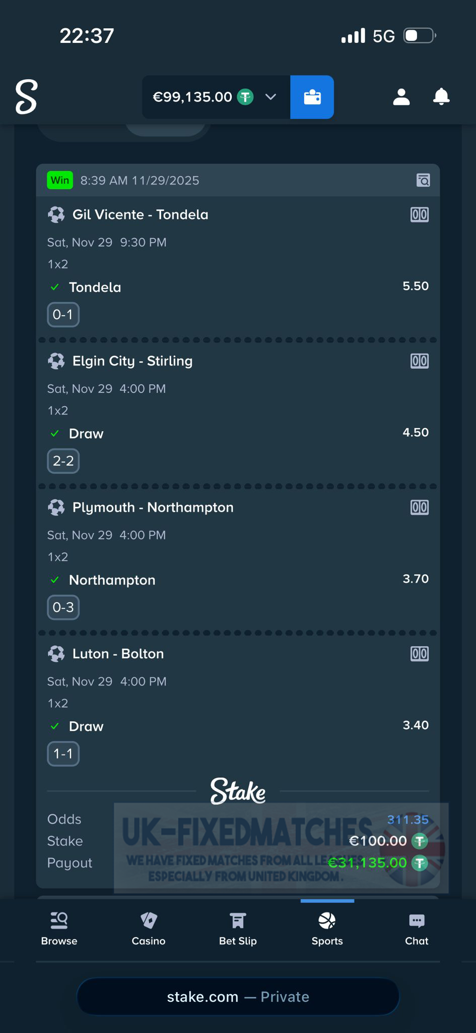 vip fixed matches 29.11.2025